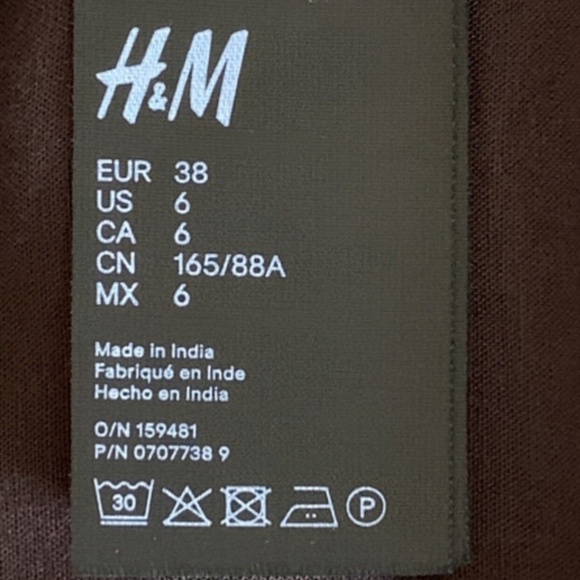 H&M  Eyelet Linen Blend Lace V Neck Camisole Top Sz 6 Brown #181E - Picture 7 of 9